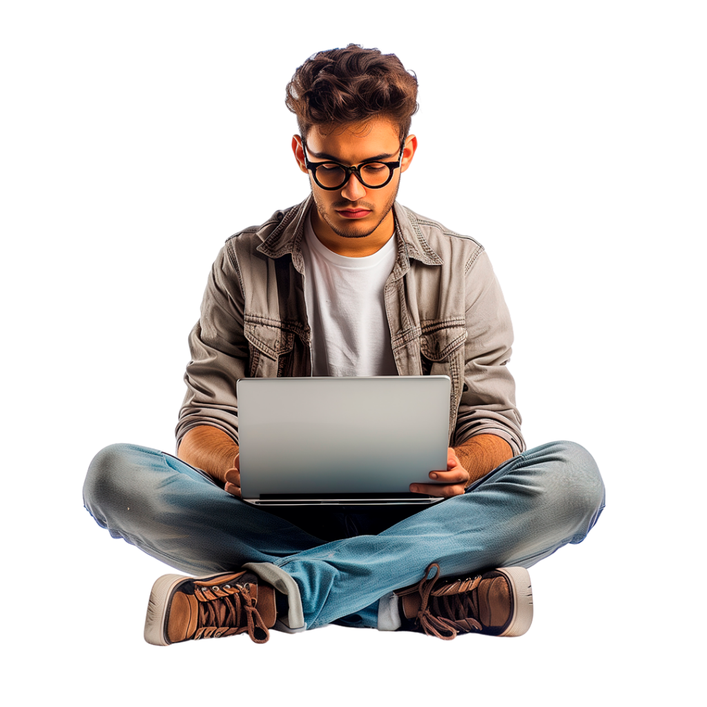 joven enviando correo